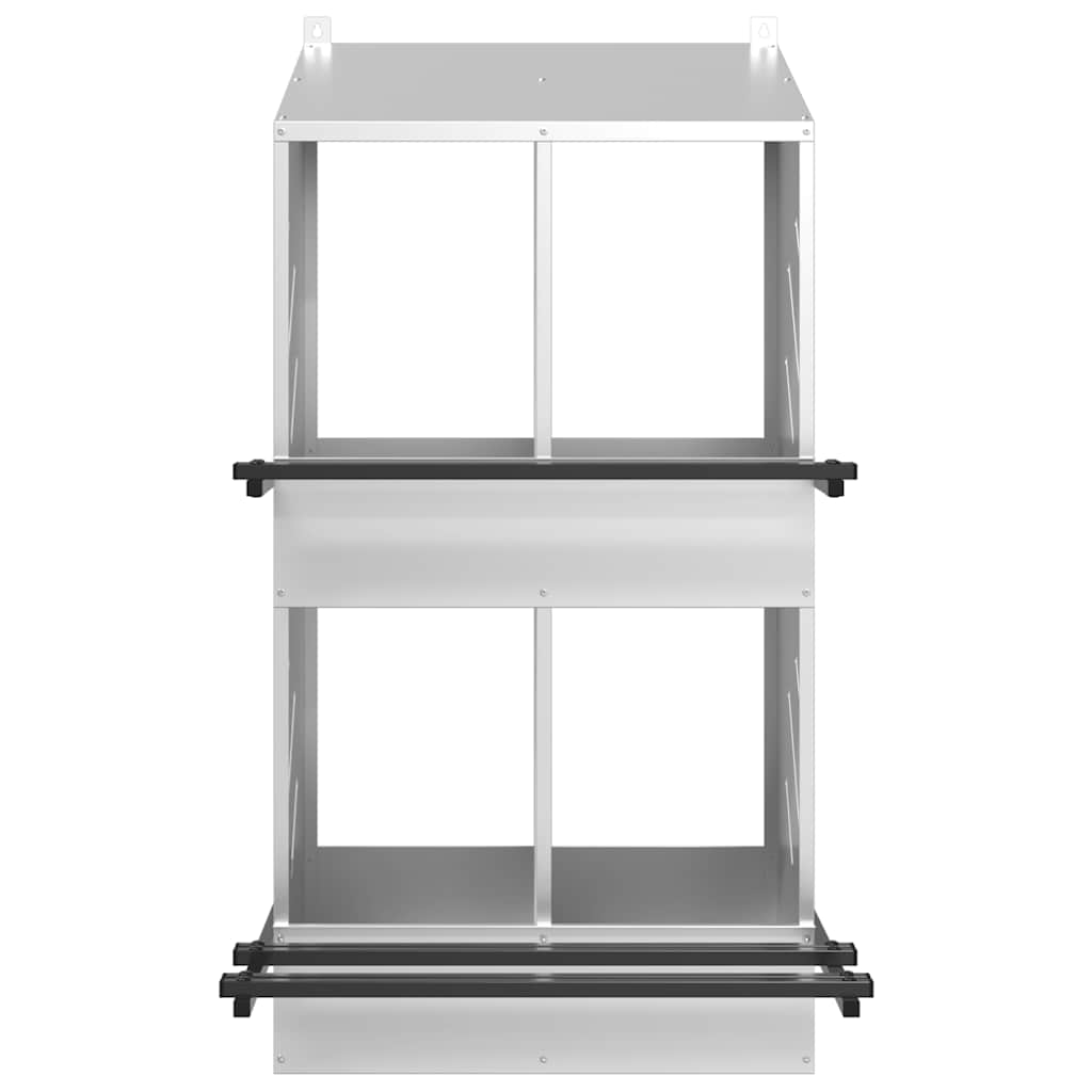 Kycklingholk med 4 fack galvaniserad silvermetall