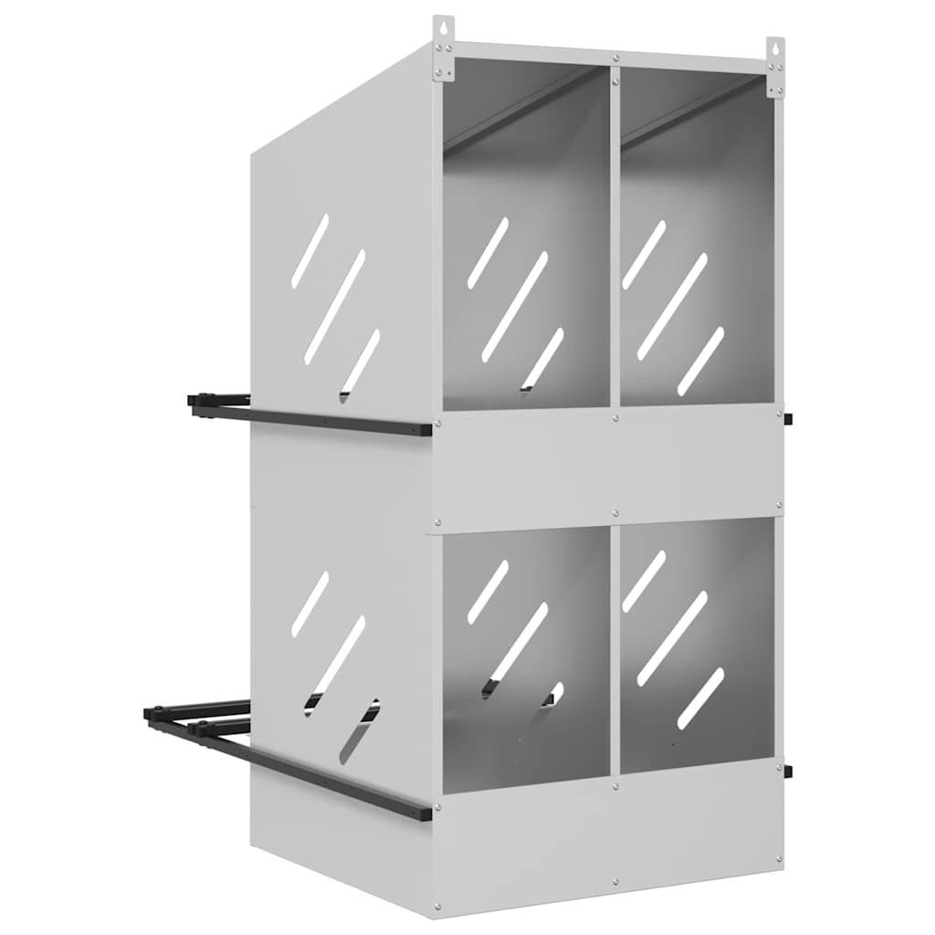 Kycklingholk med 4 fack galvaniserad silvermetall