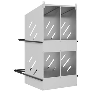 Kycklingholk med 4 fack galvaniserad silvermetall