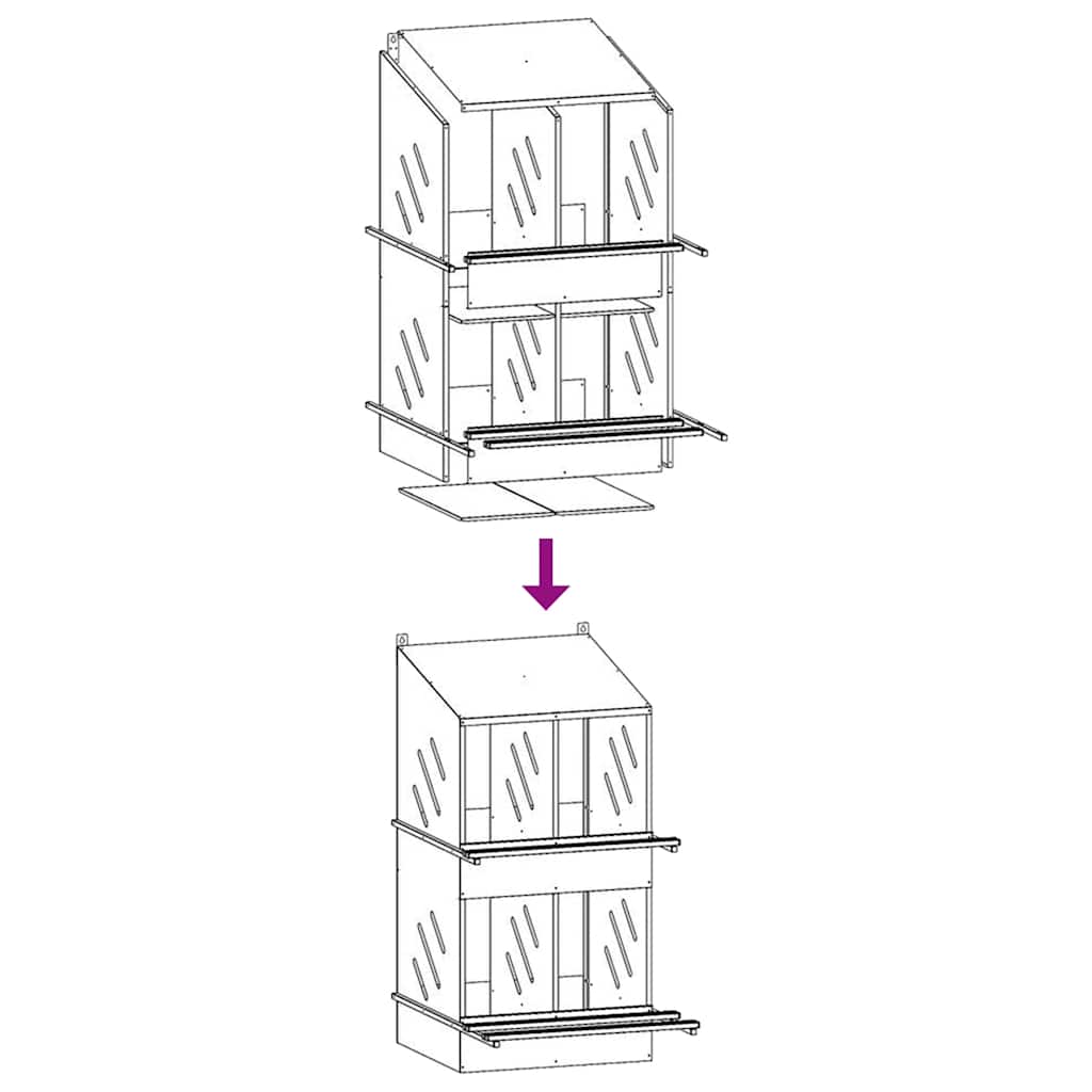 Kycklingholk med 4 fack galvaniserad silvermetall