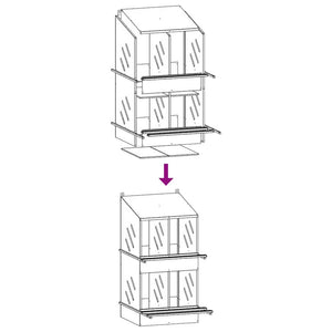 Kycklingholk med 4 fack galvaniserad silvermetall