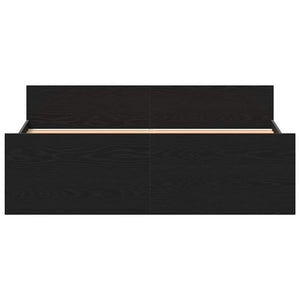 Sängram utan madrass svart ek 140x190 cm konstruerad trä