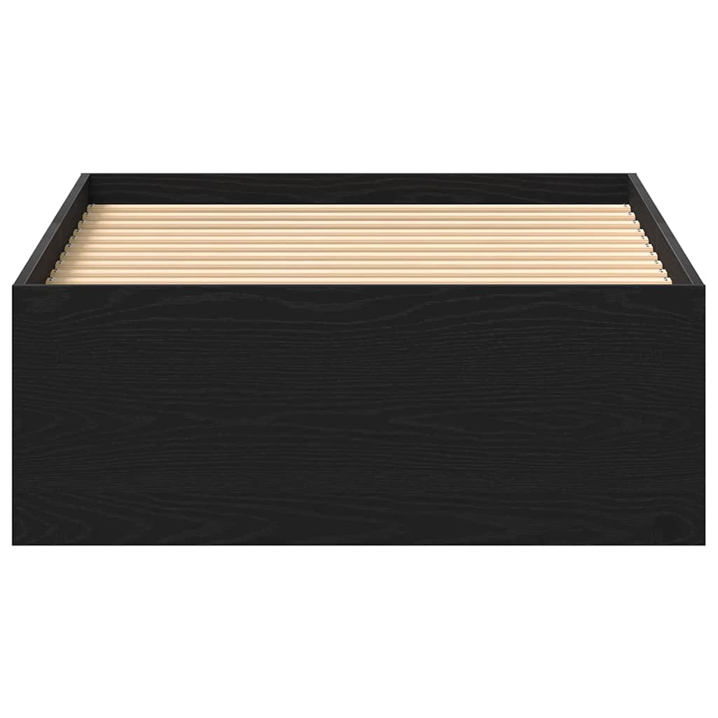 Sängram utan madrass svart ek 100x200 cm konstruerat trä