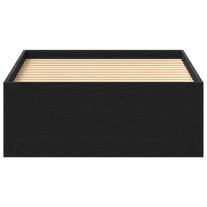 Sängram utan madrass svart ek 100x200 cm konstruerat trä