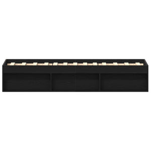 Sängram utan madrass svart ek 100x200 cm konstruerat trä