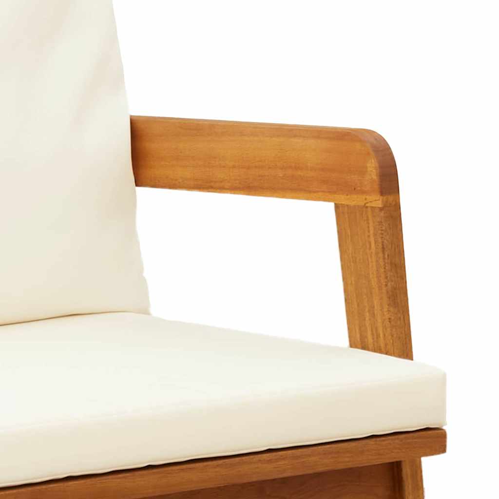 Trädgårdsbänk med kudde Olivenatur Massivt Akaciaträ