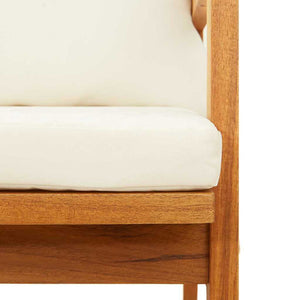 Trädgårdsbänk med kudde Olivenatur Massivt Akaciaträ