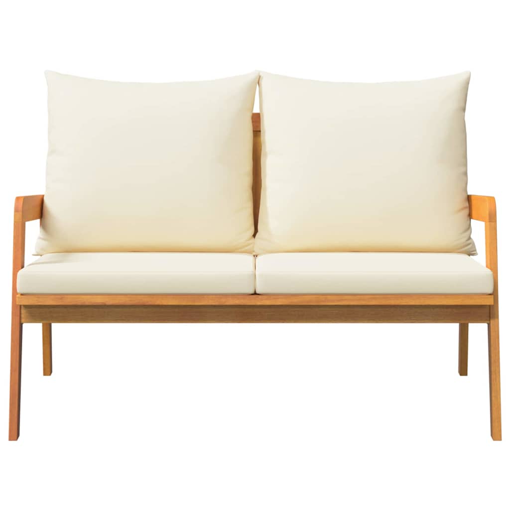 Trädgårdsbänk med kudde Olivenatur Massivt Akaciaträ