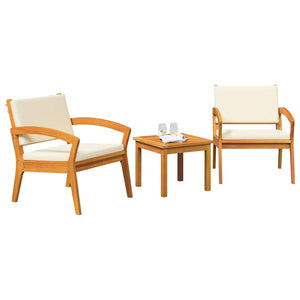 Bistroset med kudde 3 pcs Brun 59,5 x 70,5 x 72,5 cm Polyester