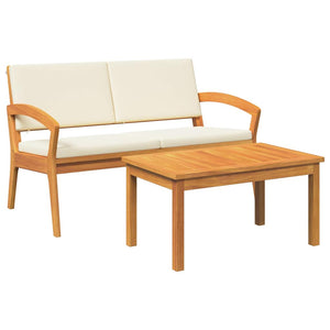 Bistroset med kudde 2 pcs Olivenatur Massivt Akaciaträ