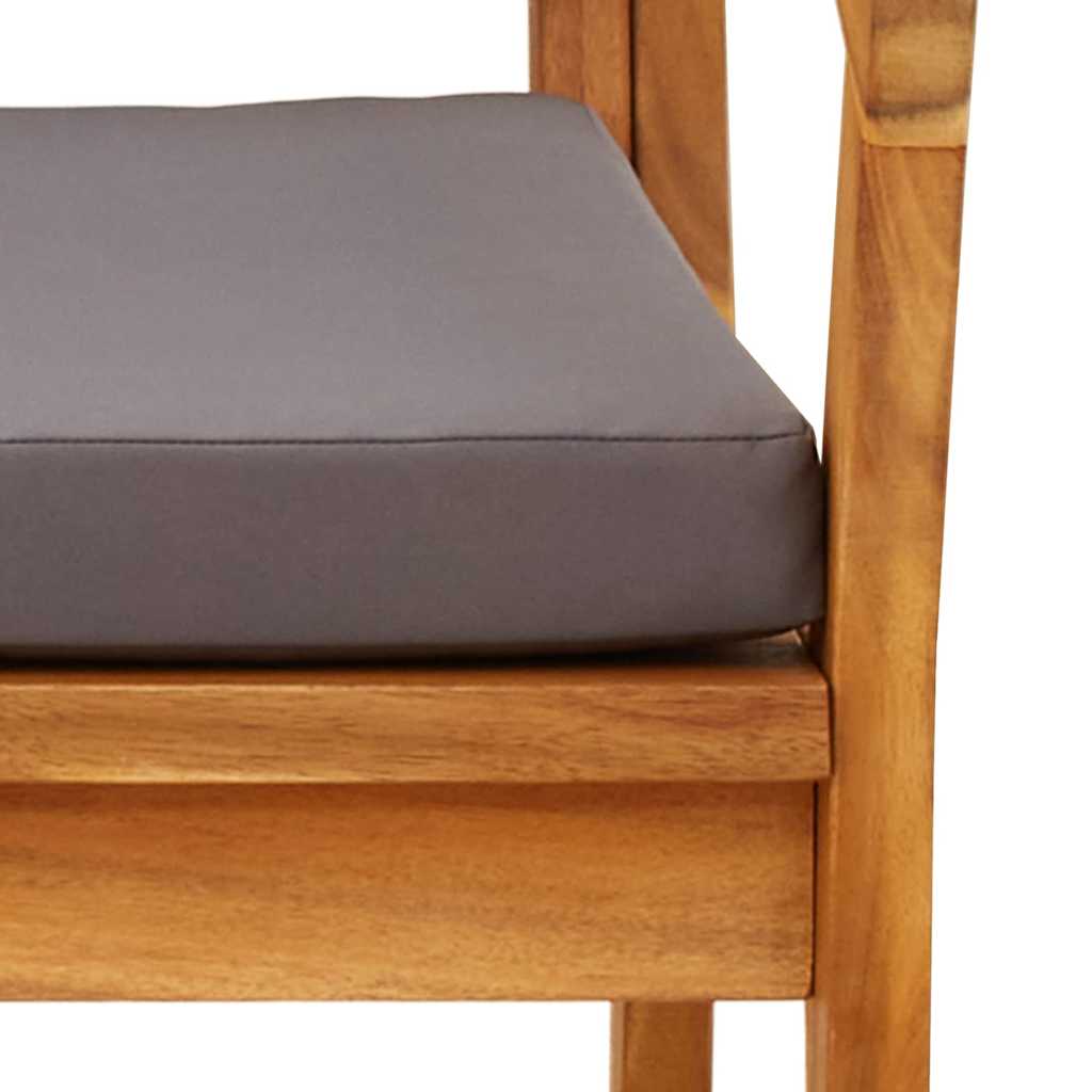 Trädgårdsbänk med kudde Olivenatur Massivt Akaciaträ