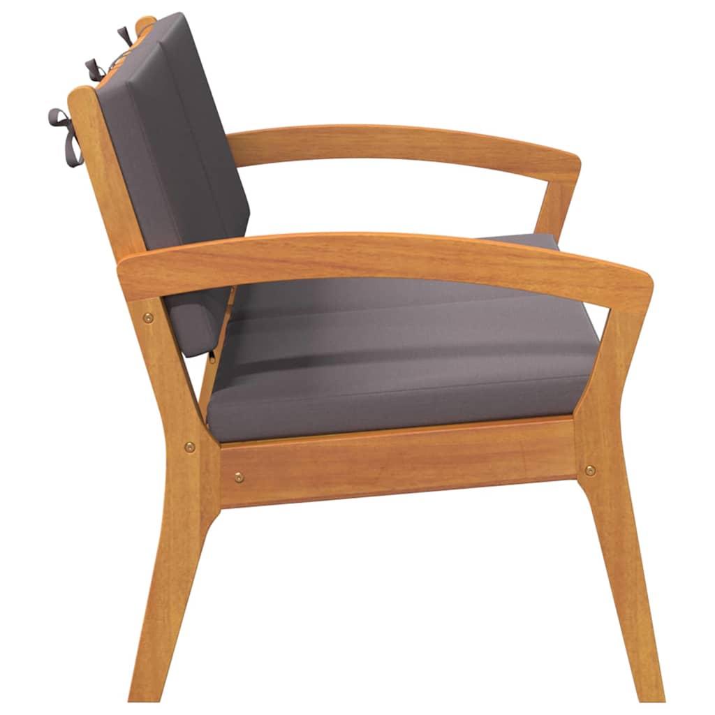 Trädgårdsbänk med kudde Olivenatur Massivt Akaciaträ