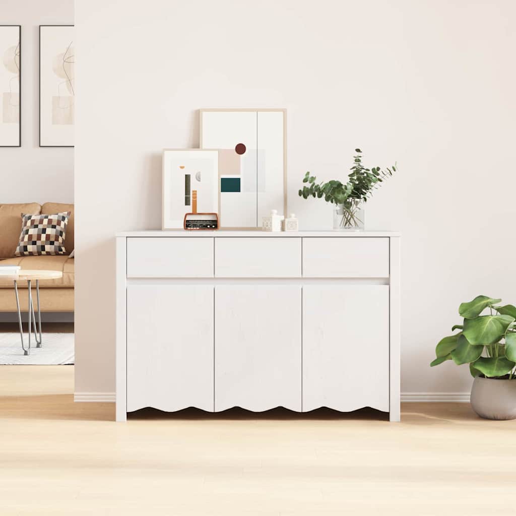 Sideboard Drammen Vit 114 x 43 x 75,5 cm Massivt tallträ