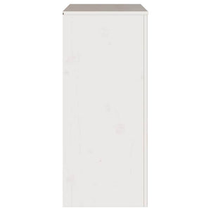 Kommode med låda Drammen Vit 76,5 x 40 x 91 cm Massivt tallträ