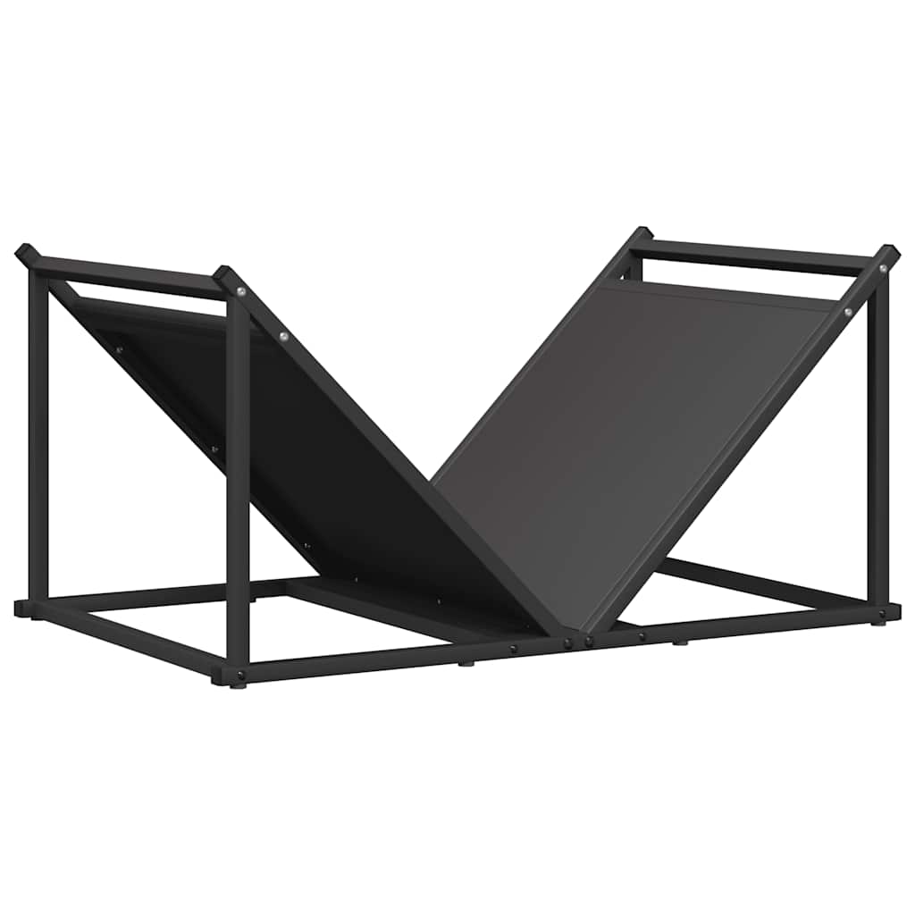 Vedställ svart 70x43x34,5 cm kallvalsat stål