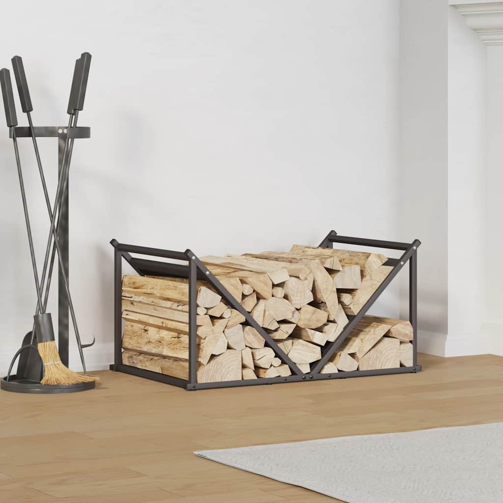 Vedställ svart 70x43x34,5 cm kallvalsat stål