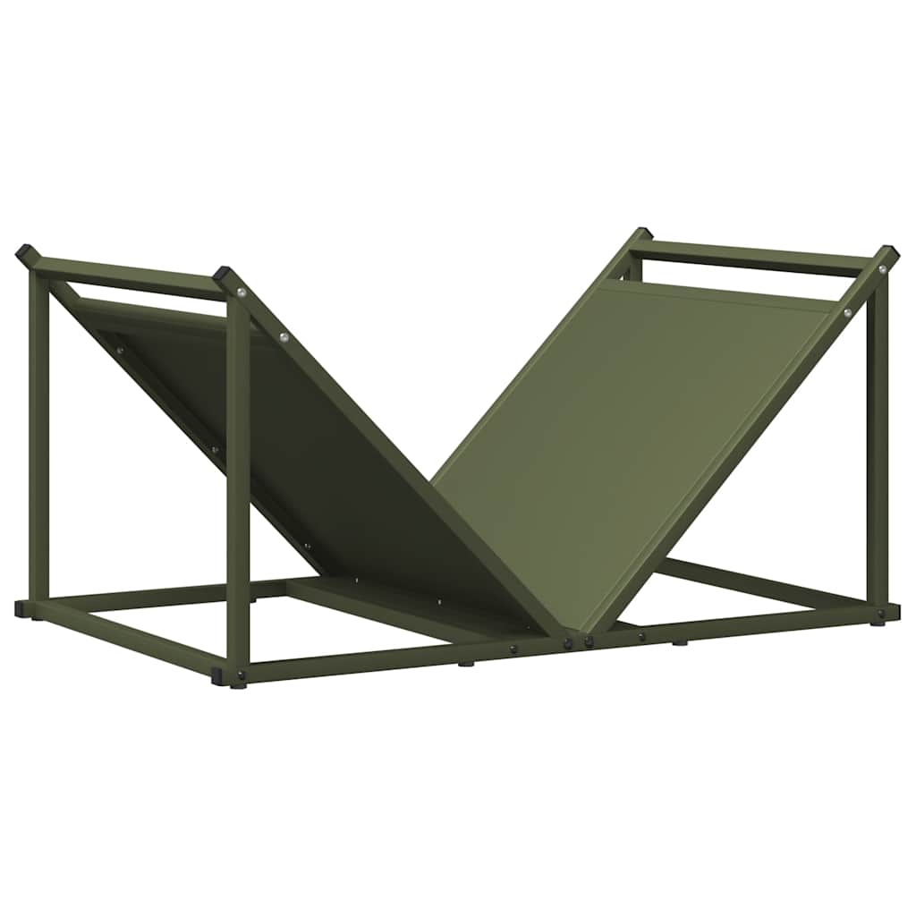 Vedställ olivgrön 70x43x34,5 cm kallvalsat stål