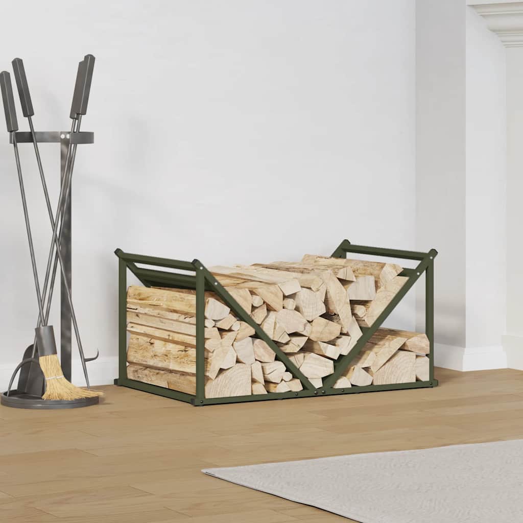 Vedställ olivgrön 70x43x34,5 cm kallvalsat stål