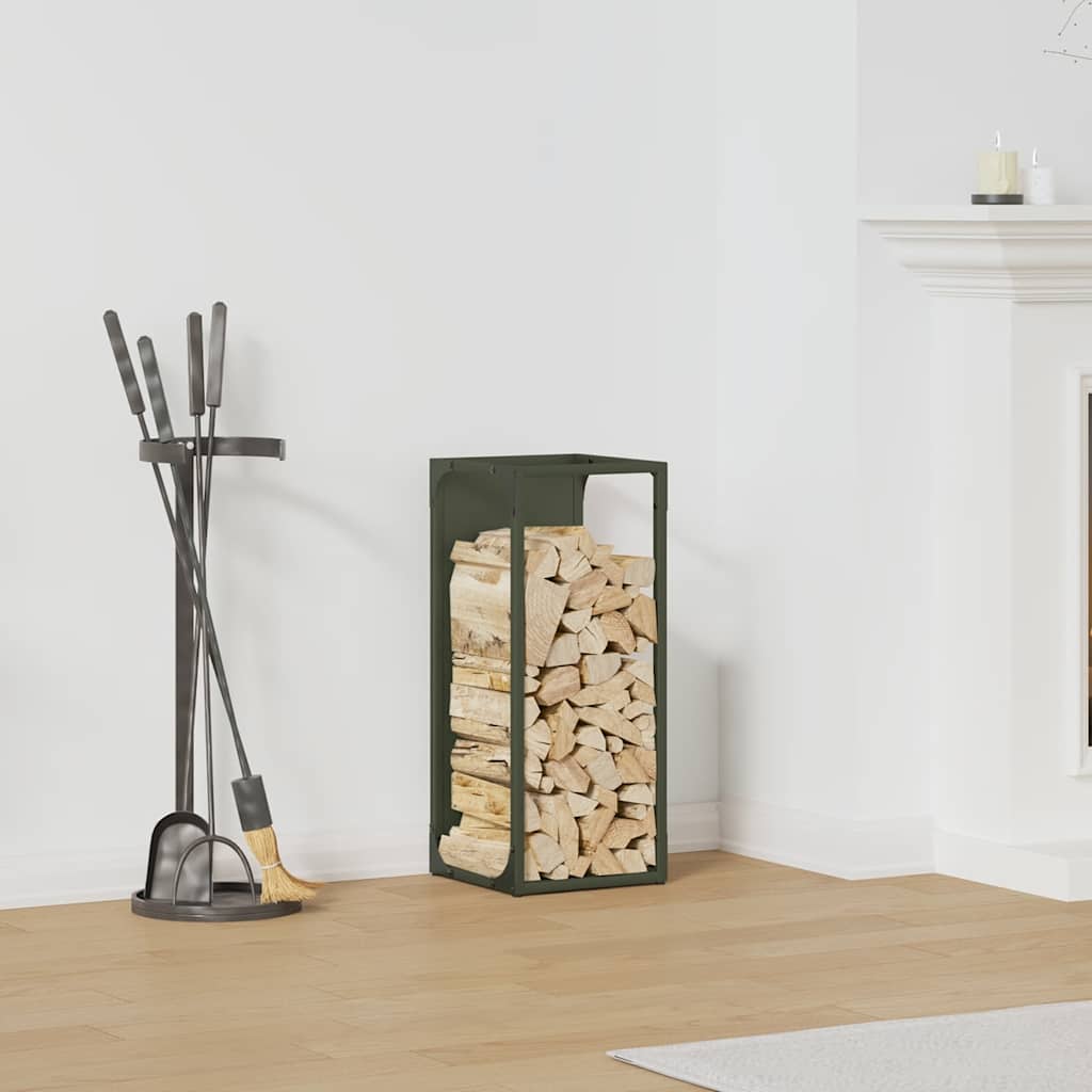 Vedställ olivgrön 25x25x60 cm kallvalsat stål