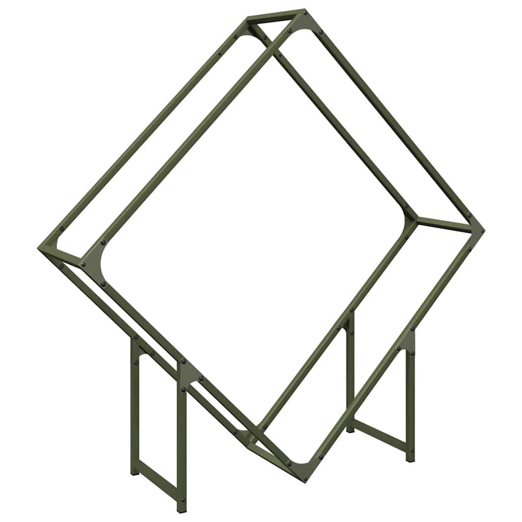 Vedställ olivgrön 100x25x100 cm kallvalsat stål