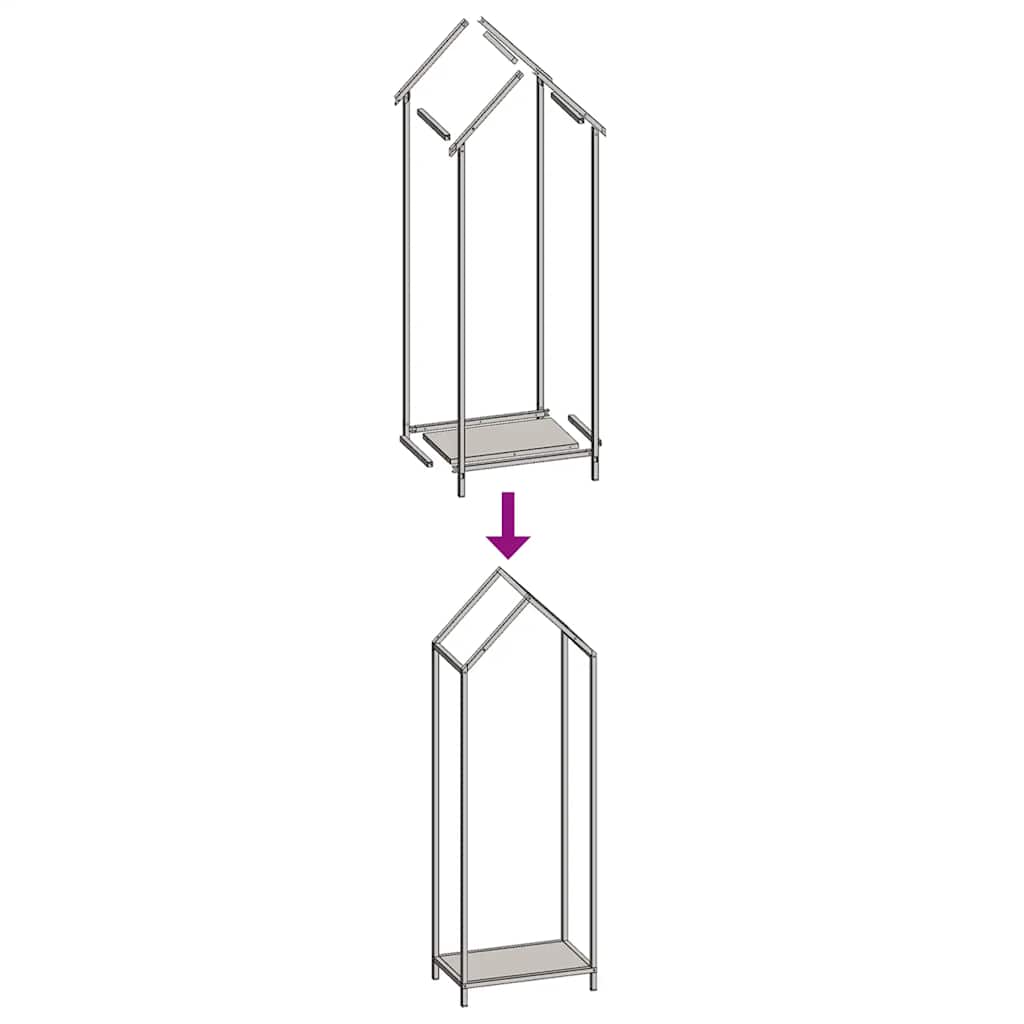 Vedställ antracit 40x25x120 cm kallvalsat stål