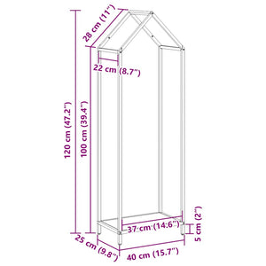 Vedställ antracit 40x25x120 cm kallvalsat stål