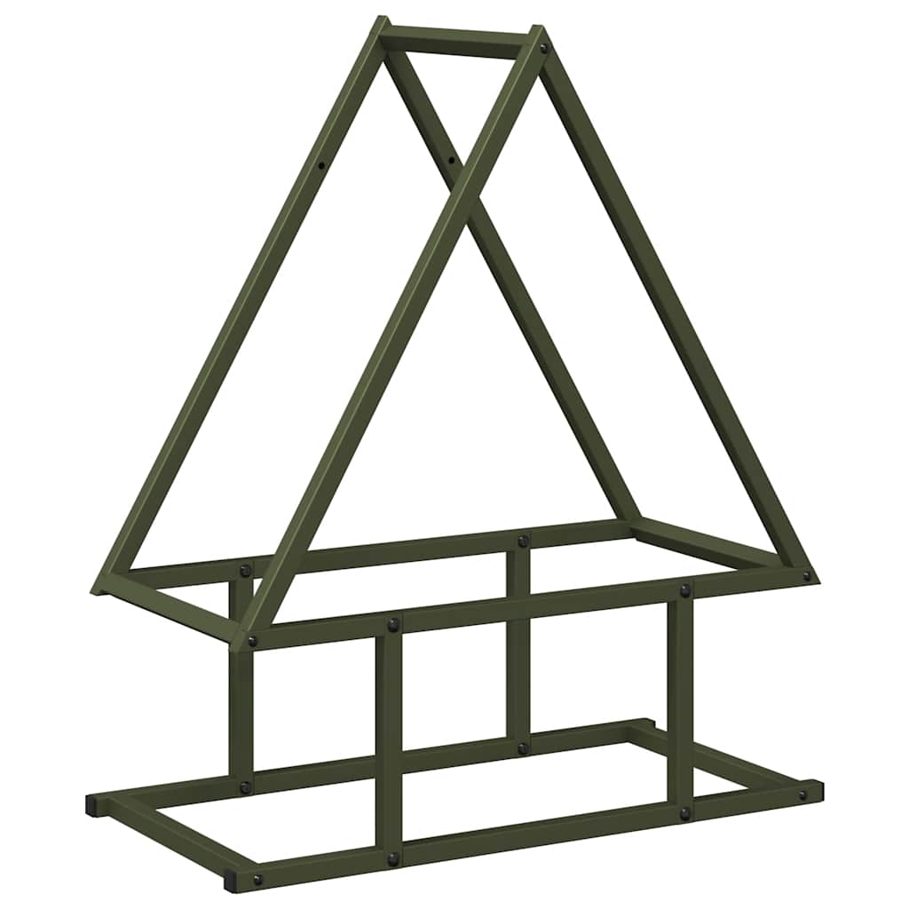 Vedställ olivgrön 50x25x60 cm kallvalsat stål