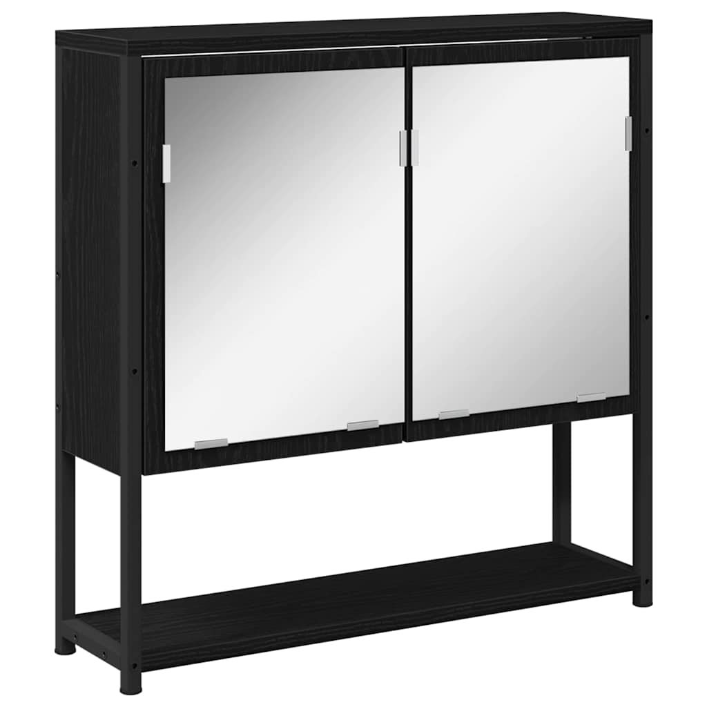 Spegelskåp Svart Ek 60 x 16 x 60 cm Konstruerat trä