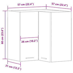 Hängande skåp Lyon Svart Ek 57 x 57 x 60 cm Konstruerat trä