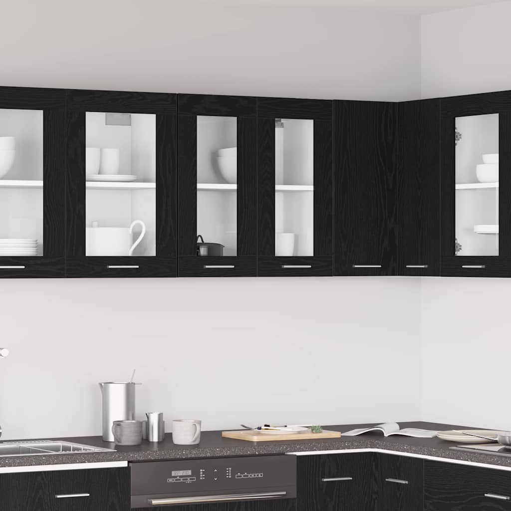 Hängande skåp Riga Svart Ek 60 x 31 x 60 cm Konstruerat trä