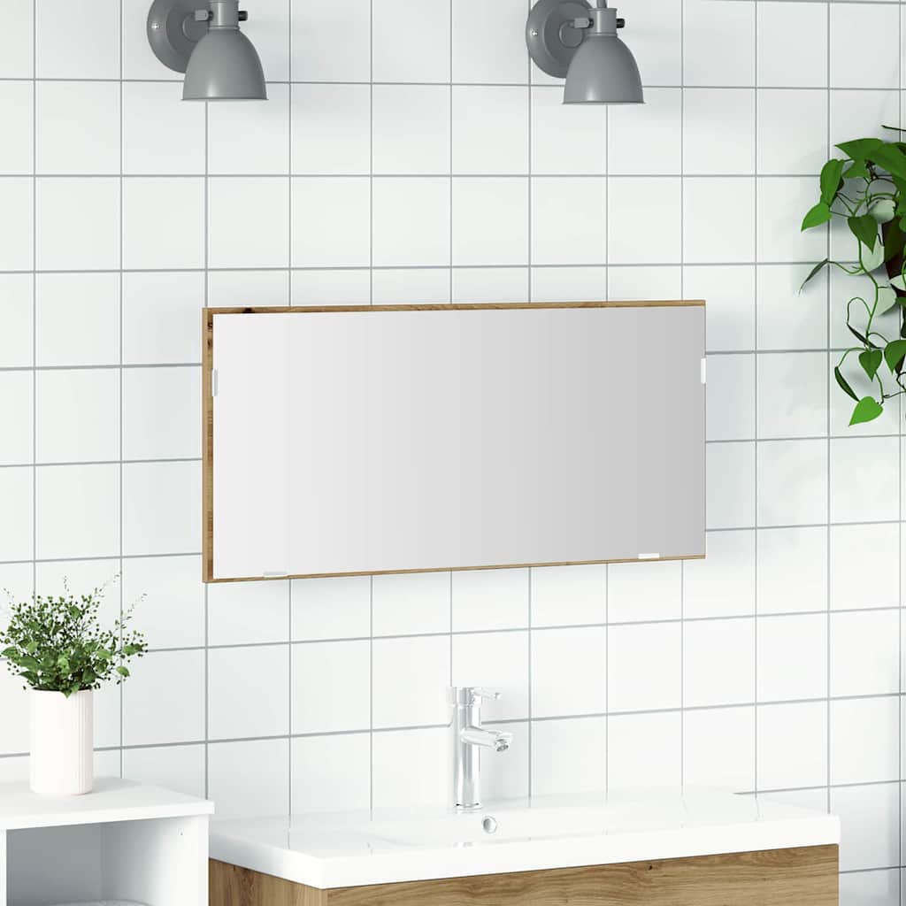 Spegel artisan ek 80 x 37 cm Glas och konstruerat trä