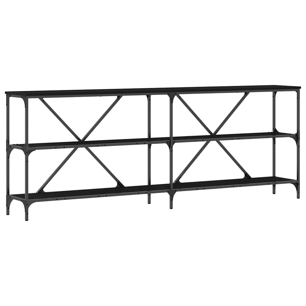 Konsolbord Svart Ek 200 x 30 x 75 cm Konstruerat trä