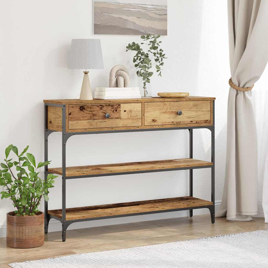 Konsolbord Gammalt trä 100 x 25 x 75 cm Konstruerat trä