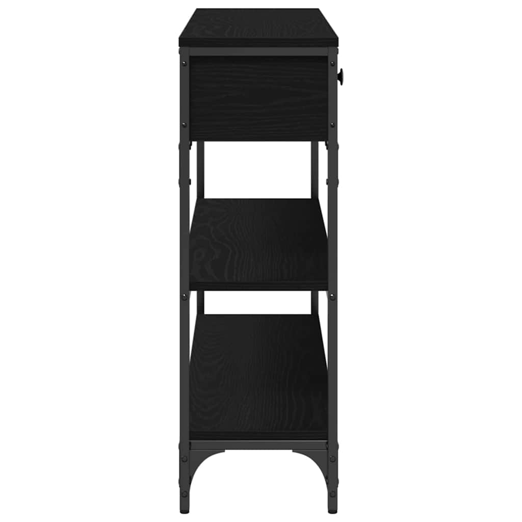 Konsolbord med låda Svart Ek 72,5 x 25 x 75 cm Konstruerat trä