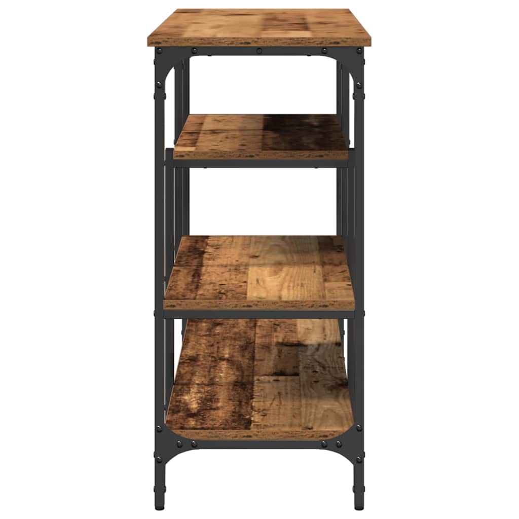 Konsolbord med hylla med lagring Gammalt trä 100 x 35 x 75 cm