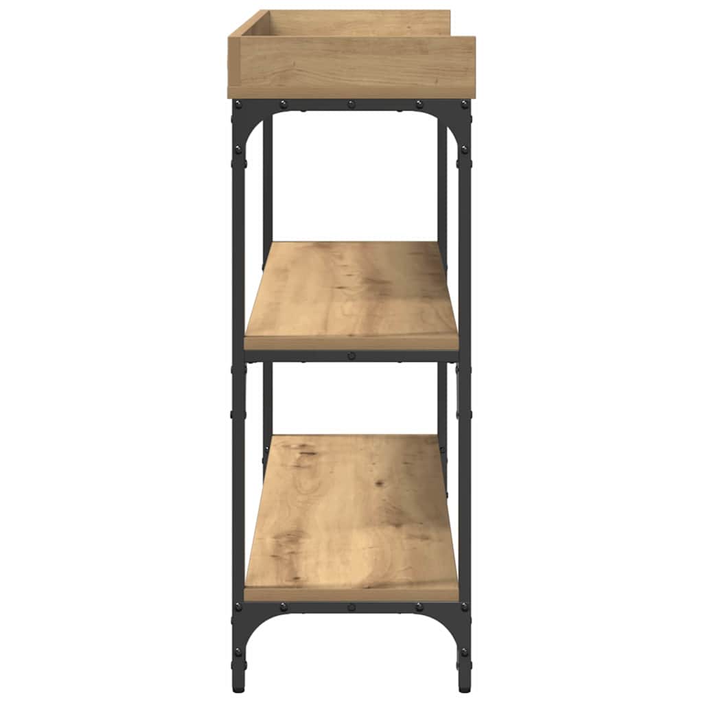 Konsolbord med hylla med lagring artisan ek 100 x 30 x 80 cm