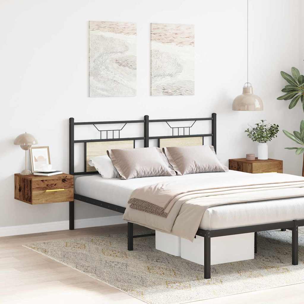 Nattduksbord 2 pcs Gammalt trä 35 x 35 x 20 cm Konstruerat trä