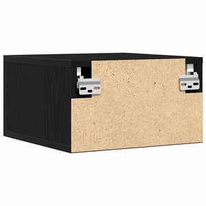 Nattduksbord Svart Ek 35 x 35 x 20 cm Konstruerat trä