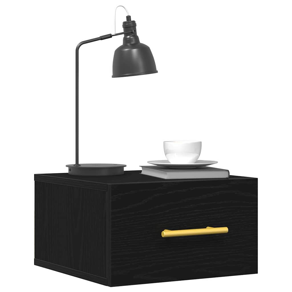 Nattduksbord Svart Ek 35 x 35 x 20 cm Konstruerat trä