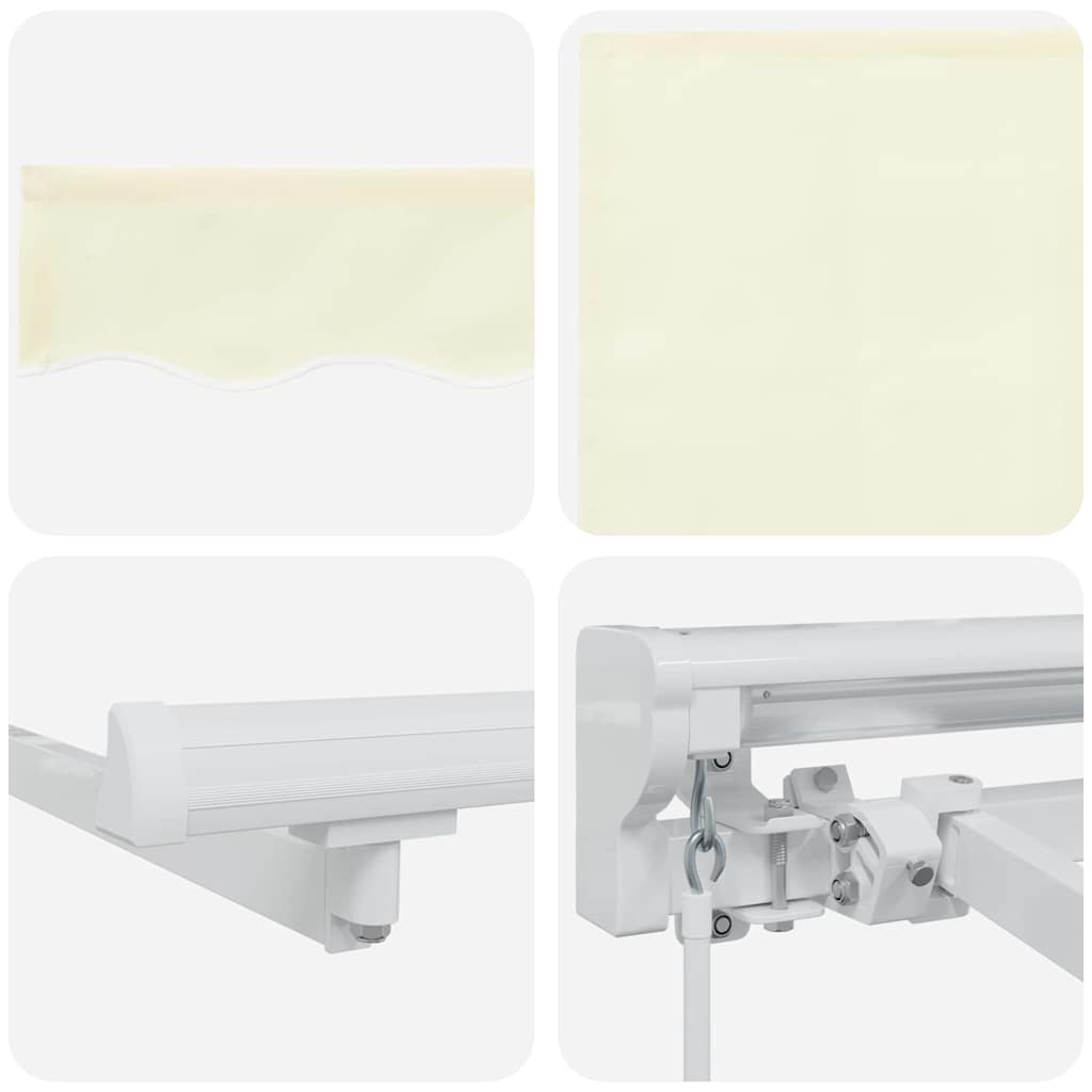 Utfällbar markis Kräm 350 x 200 cm Polyester och aluminium