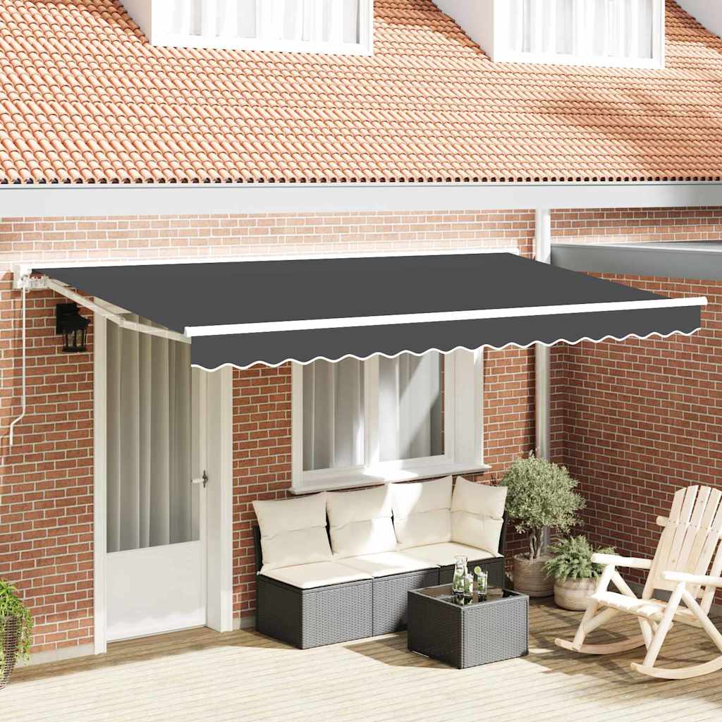 Markisram Antracit 350 x 200 cm Polyester med PU-beläggning