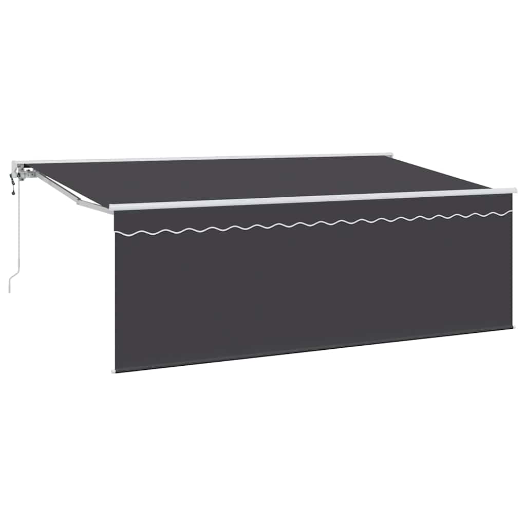 Utfällbar markis Antracit 350 x 200 cm Polyester och aluminium