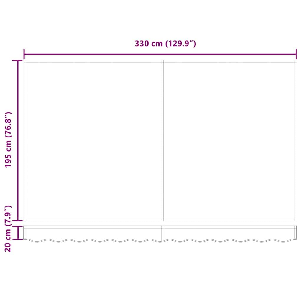 Utfällbar markis Blå och Orange 350 x 200 cm