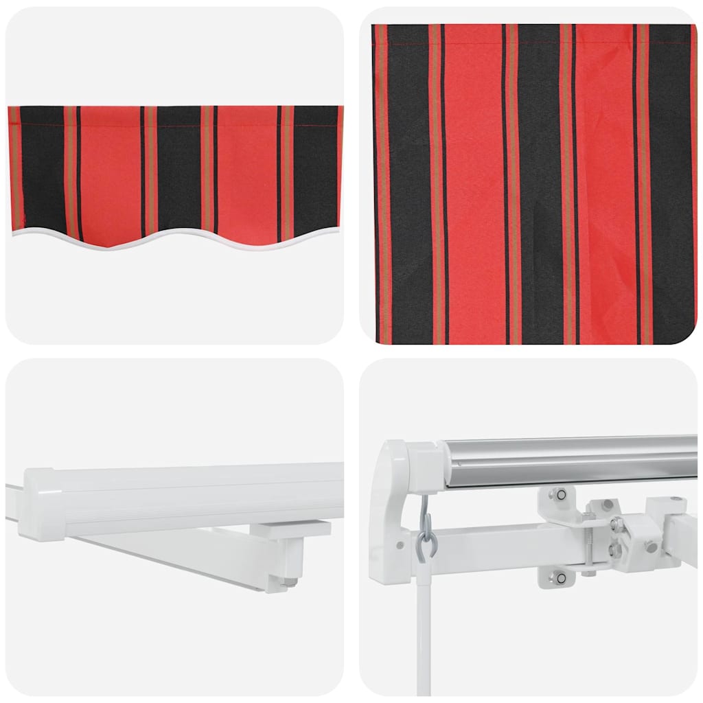 Utfällbar markis orange och brun 300 x 250 cm Tyger och Stål