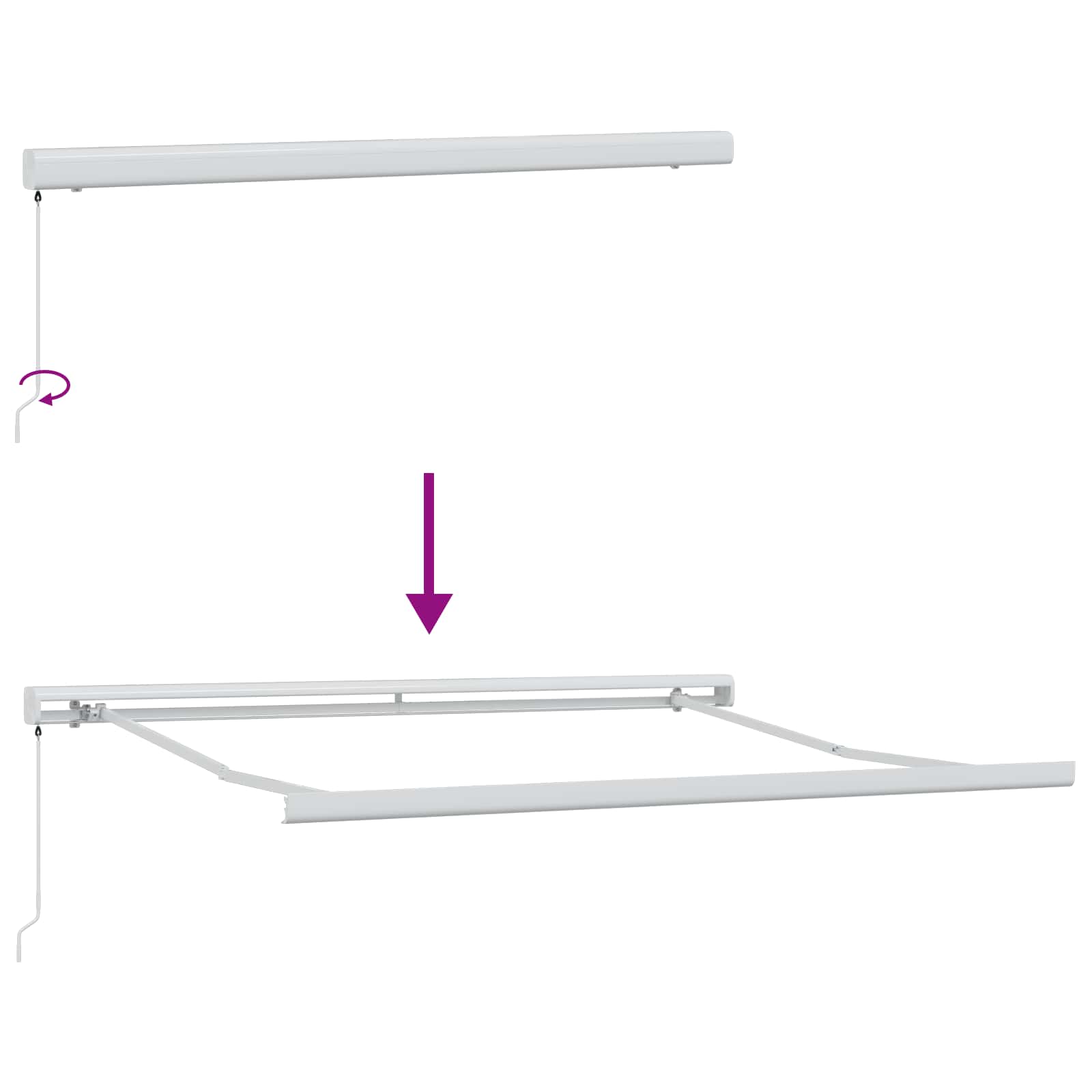 Utfällbar markis Röd 300 x 250 cm Tyg och Metall