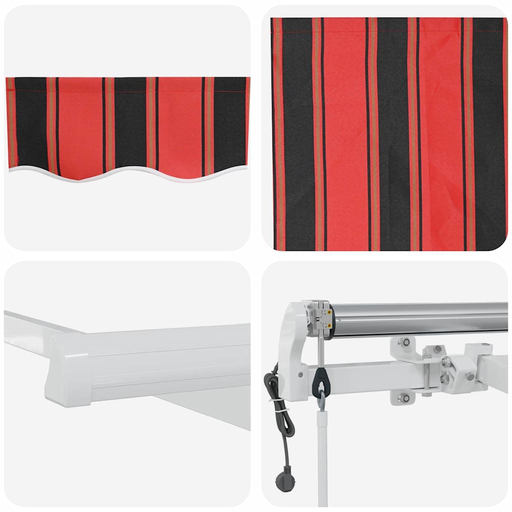 Utfällbar markis orange och brun 400 × 350 cm Tyger och Stål