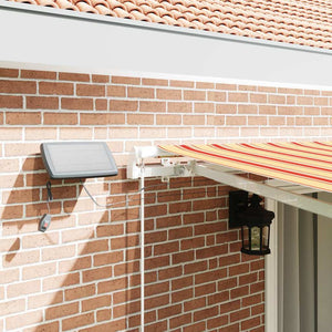 Utfällbar markis med gult och orange 450 ×300 cm tyg