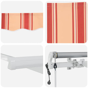 Utfällbar markis Gul och Orange 600 × 300 cm Tyger och Stål