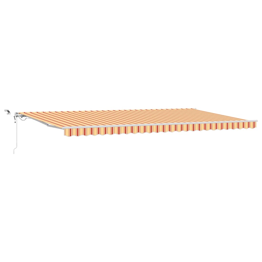 Utfällbar markis med LED -remsljus Gul och Orange 600 × 300 cm