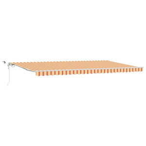 Utfällbar markis med LED -remsljus Gul och Orange 600 × 300 cm